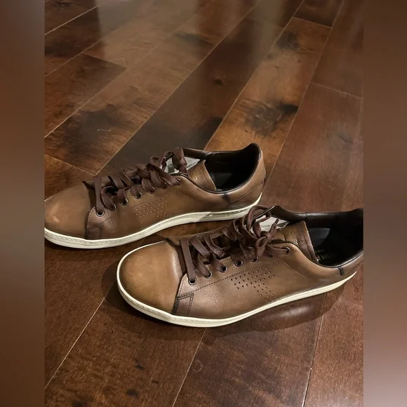 Tom Ford Brown Leather Sneakers sz.12 - Picture 6 of 13